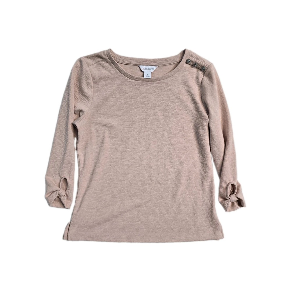 liz claiborne Women's Top 3/4 Long Sleeves Shirt Pink M